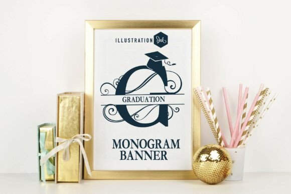 Graduation Monogram Banner Font Review