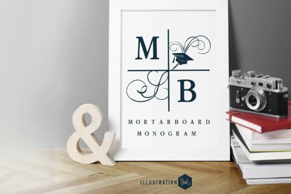 Mortarboard Monogram Font for Elegant Design